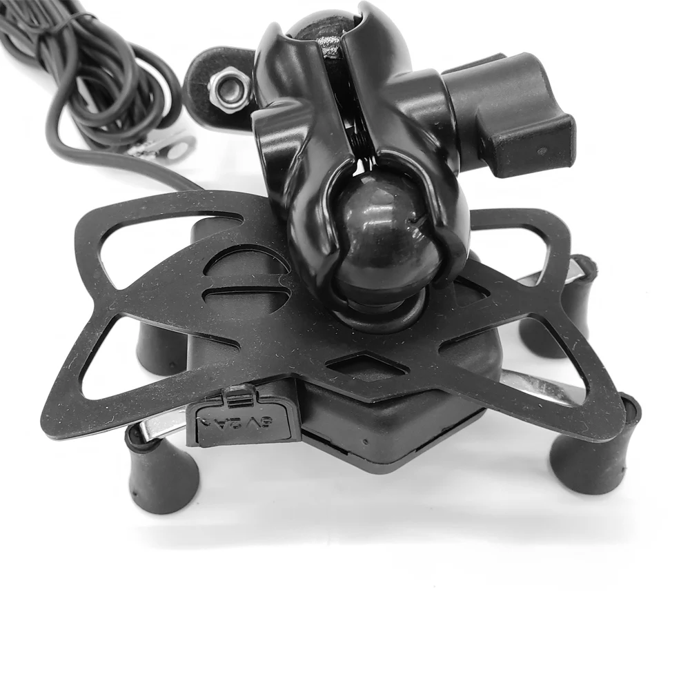 360 градусов вращение мотоцикла держатель телефона Поддержка USB зарядное устройство для Moto 3,5-6 дюймов gps электрический скутер 2 в 1 фиксированный