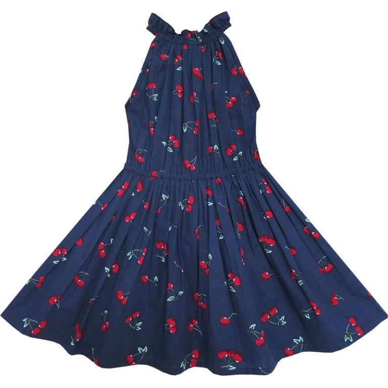 Sunny Fashion платья для девочек Цветок Девушка Платье вишня Фрукты Хлопок с Милый