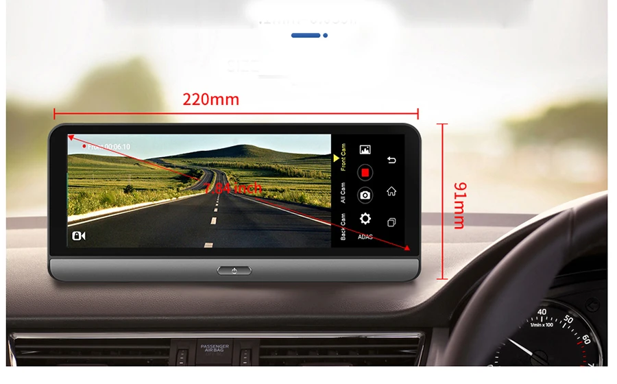 WHEXUNE Android 5,1 Full HD 1080P 8 дюймов сенсорный ips Автомобильный видеорегистратор с gps навигацией wifi Bluetooth ADAS Google play видеорегистратор