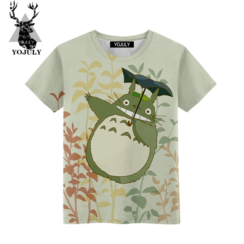 YOJULY 2019 Kawaii Totoro Детская футболка с 3D принтом Новые Топы для мальчиков и девочек