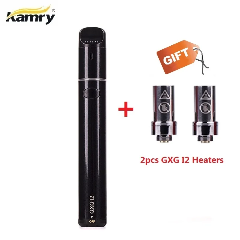 Black with 2 heaters Kamry GXG I2 стержень обогрева комплект 1900 мАч тепла без сжигания испаритель для нагрева сигарета iqos Табак картриджи VS 2,0 Plus GXG I1S - Цвет: Black with 2 heaters