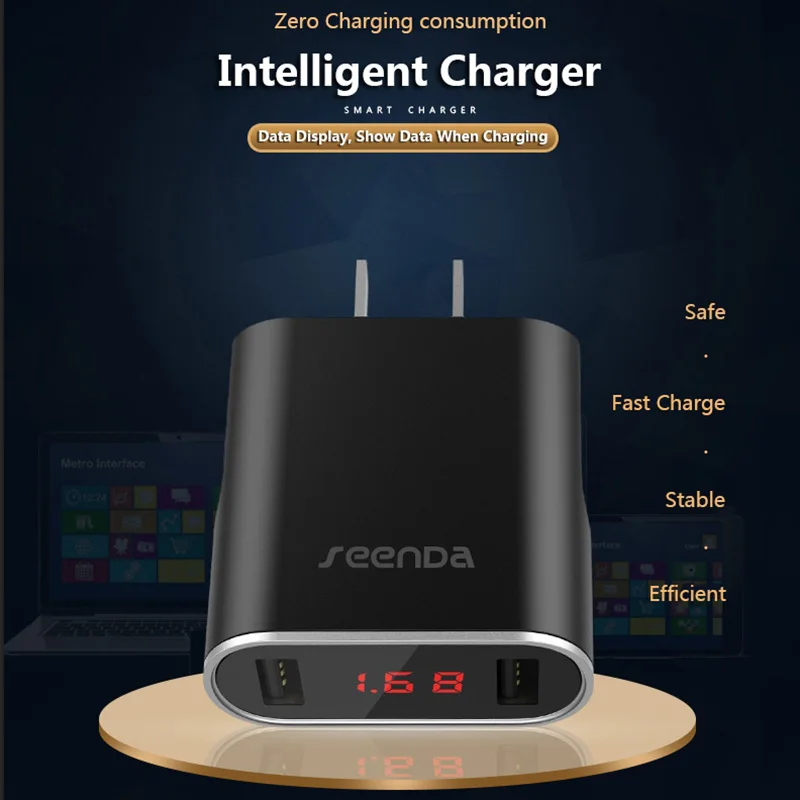 SeenDa 18W быстрая зарядка 3 0 настенное зарядное устройство с двумя портами USB для