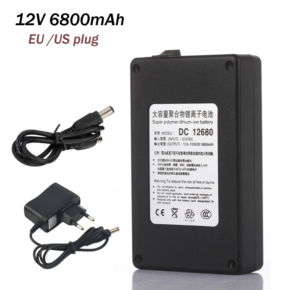 2018 Высокое качество новейший DC12680 6800mAh 12V Супер перезаряжаемый литий-ионный
