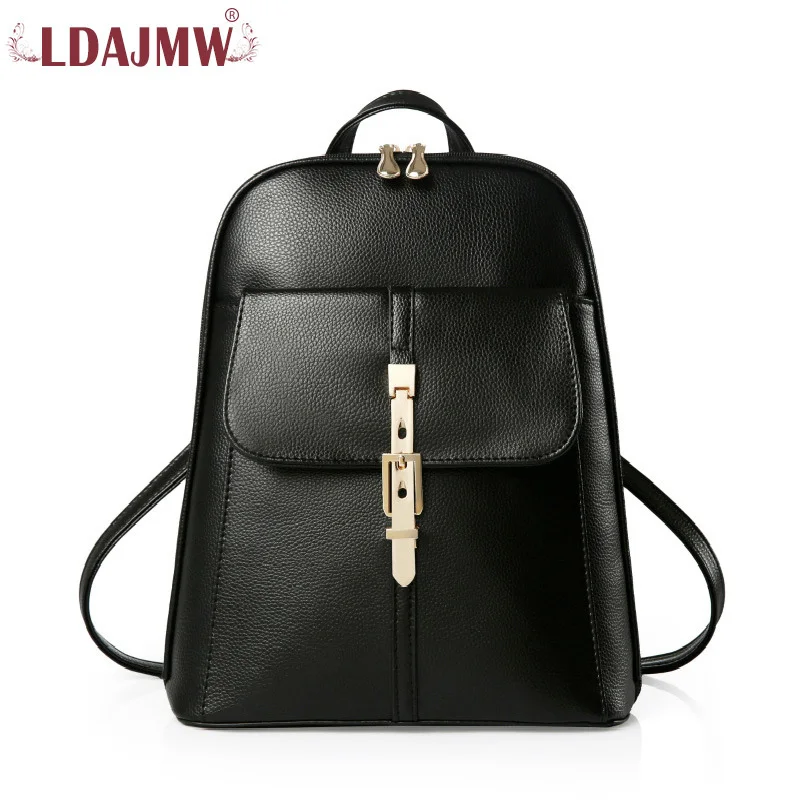 LDAJMW Fashion Women Zipper Backpack High Quality PU Leather School Backpacks For Teenage Girls | Багаж и сумки