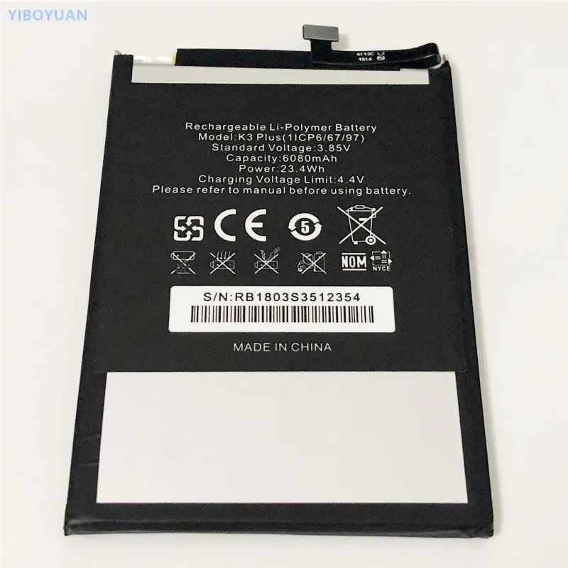 3,85 V 6080mAh для Oukitel K3 K3Plus батареи