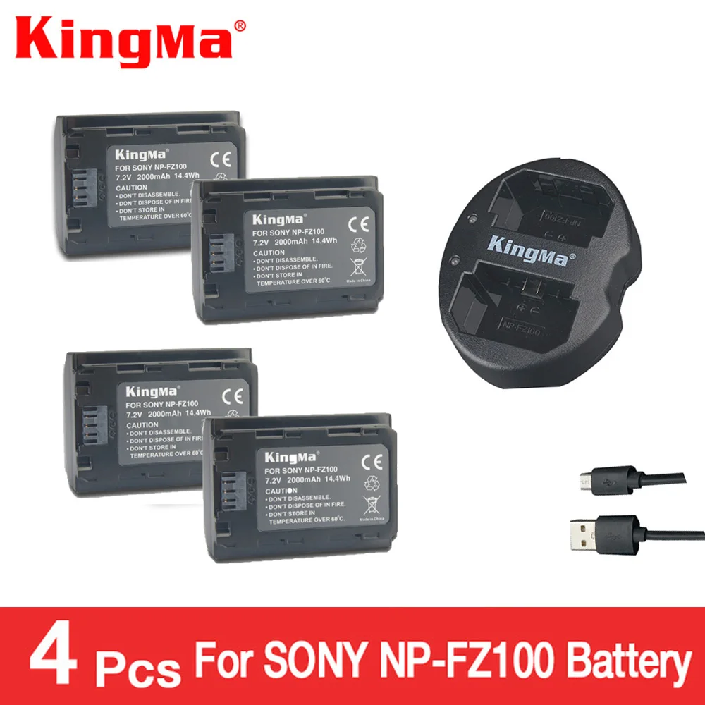 Зарядное устройство KingMa для Sony Alpha 9 A9 9R A9R 9S A9S A7RIII A7R3 4 шт.|Зарядные устройства| |