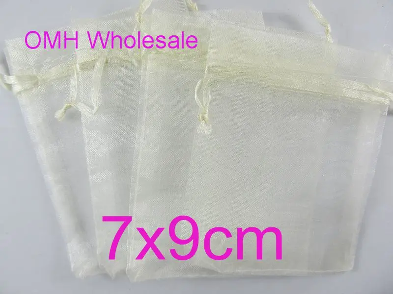 OMH торговля, 50 шт в наборе, 7x9,10x12,10x15,11x16,15x20,17x23,13x18 см бежевый Рождественская упаковка мешки для ювелирных изделий, прозрачные подарочные мешочки на BZ08-15 - Цвет: 7x9cm 50pcs