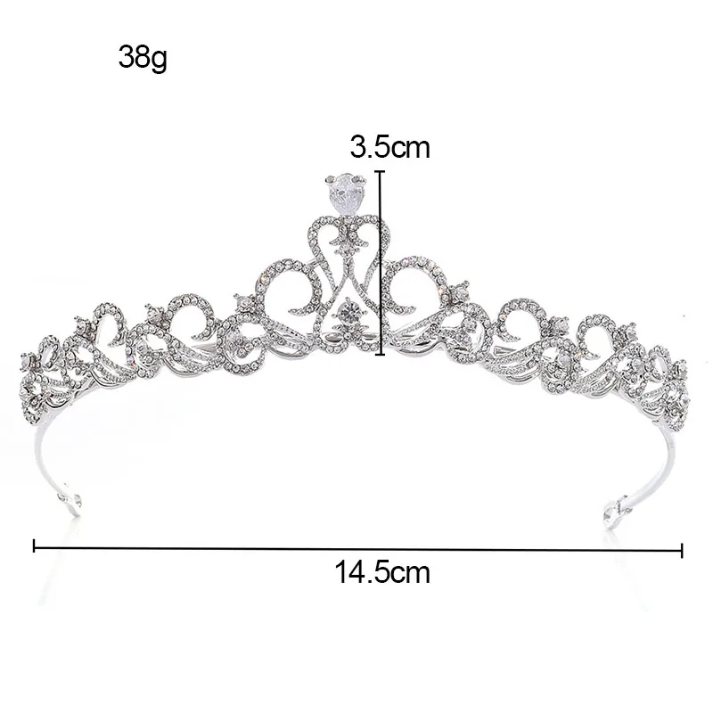 Тиары и короны для принцесс FORSEVEN блестящие стразы из циркона свадебные