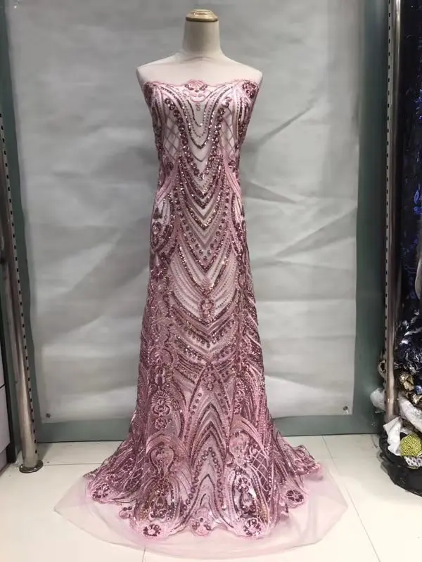 Французская Тюлевая кружевная ткань высококачественная с блестками вышивка