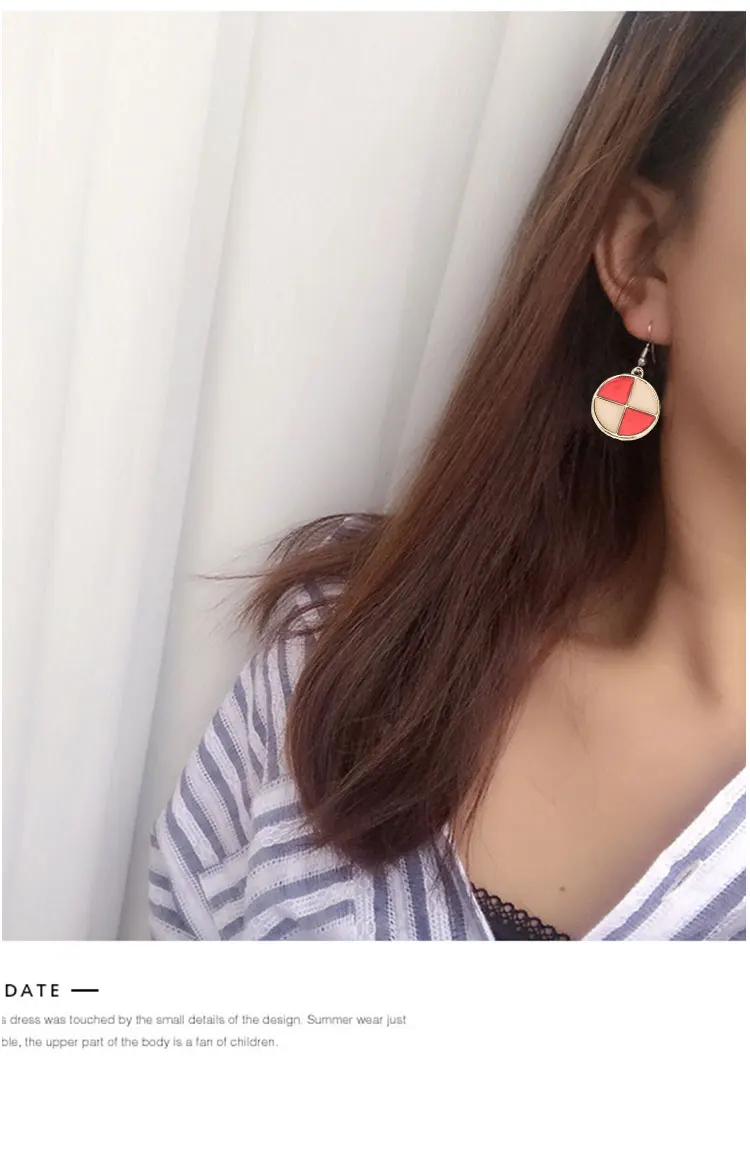 Square round belt hanging alloy accessories earrings pendant diy handmade earpiece material package | Украшения и аксессуары