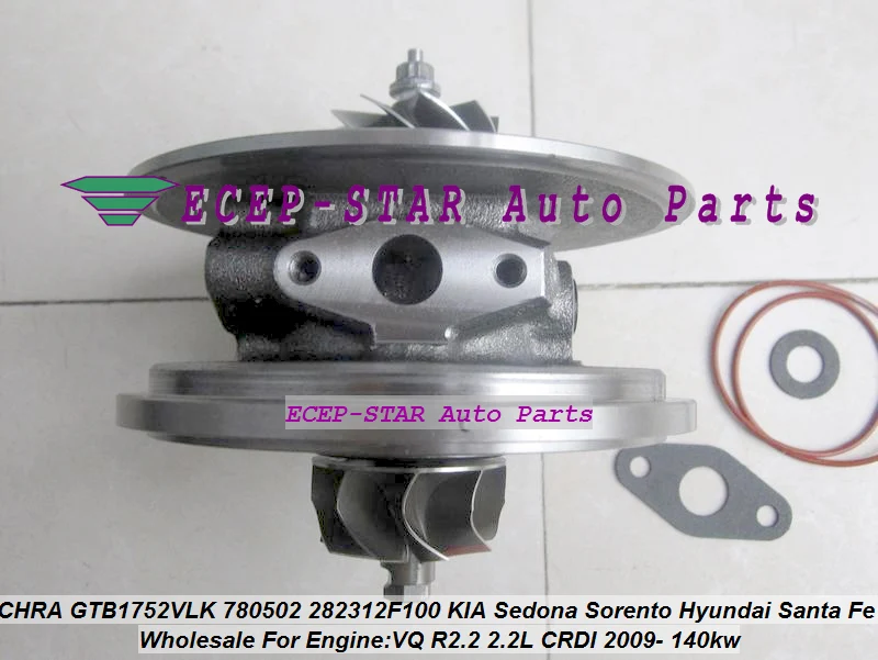 Турбокартридж GTB1752VLK 780502 5001S 282312F100 для KIA Sedona Sorento Carnival VQ CRDi Hyundai Santa Fe R2.2 2.2L|turbo