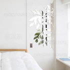 Зеркальная Настенная Наклейка в виде дерева, 3D украшение для стен гостиной, спальни, дома, дверной стикер для холодильника, R193, весна