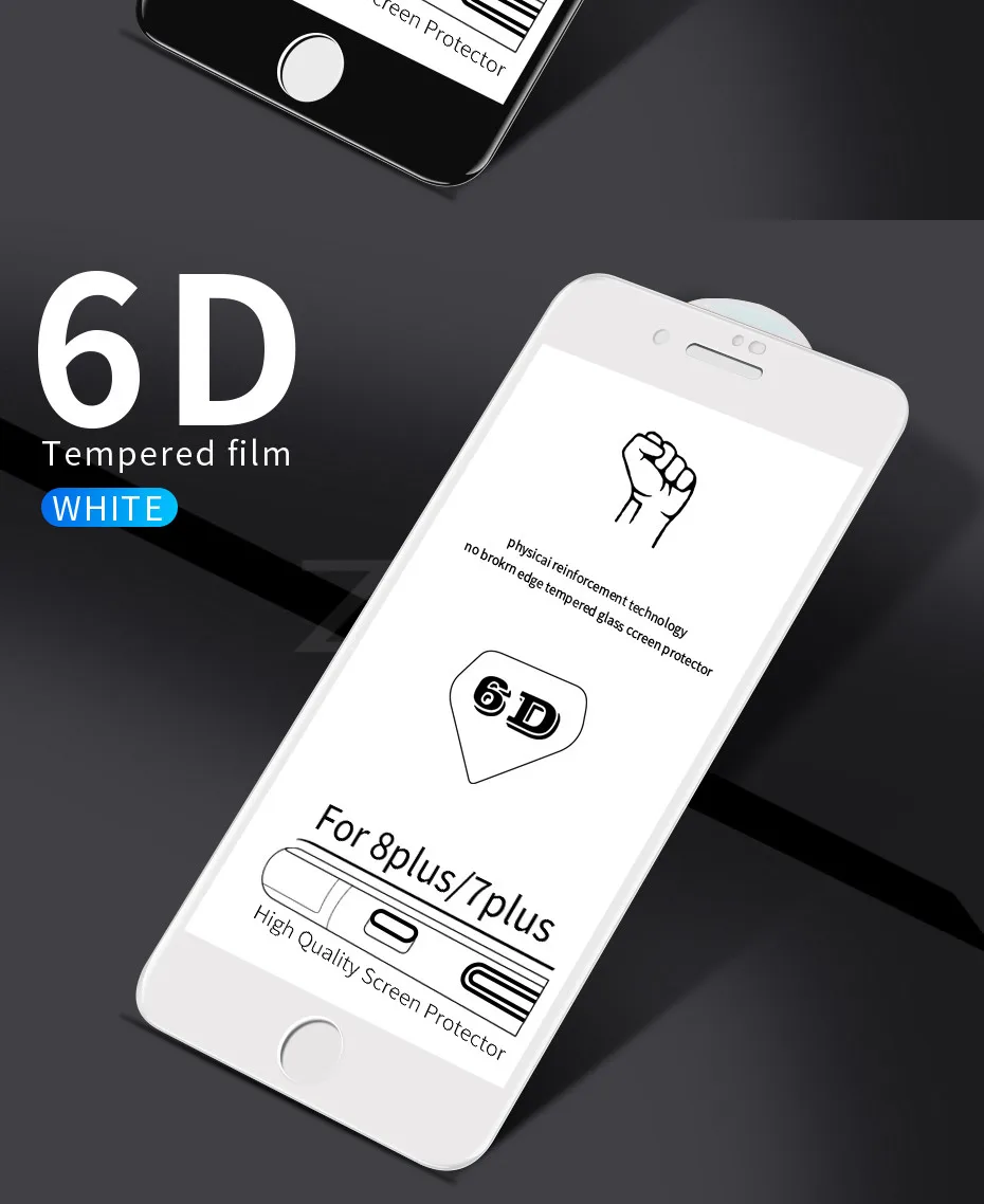 ZNP 6D закаленное стекло для iPhone 6 защита экрана 7 8 Plus 6s X защитная пленка для телефона для iPhone XR Xs Max X стекло