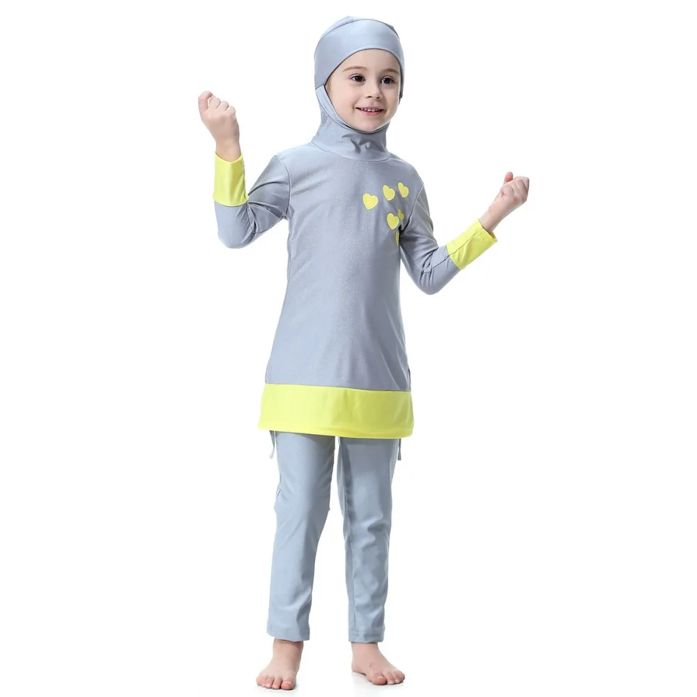 Детский Мусульманский купальник для девочек летний Быстросохнущий комплект из