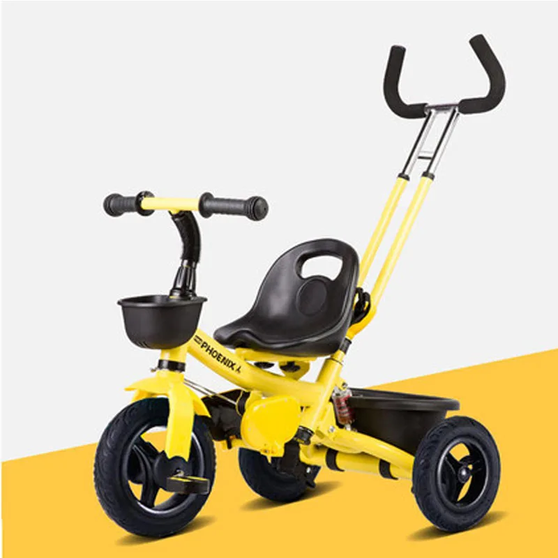 Детский ручной толчок трицикл ударное сиденье 180 ° вращающийся экологически