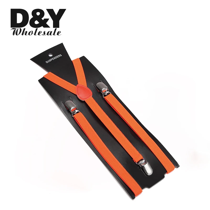 Подтяжки на клипсе тонкие женские подтяжки для рубашек брюк ярко-оранжевые спине