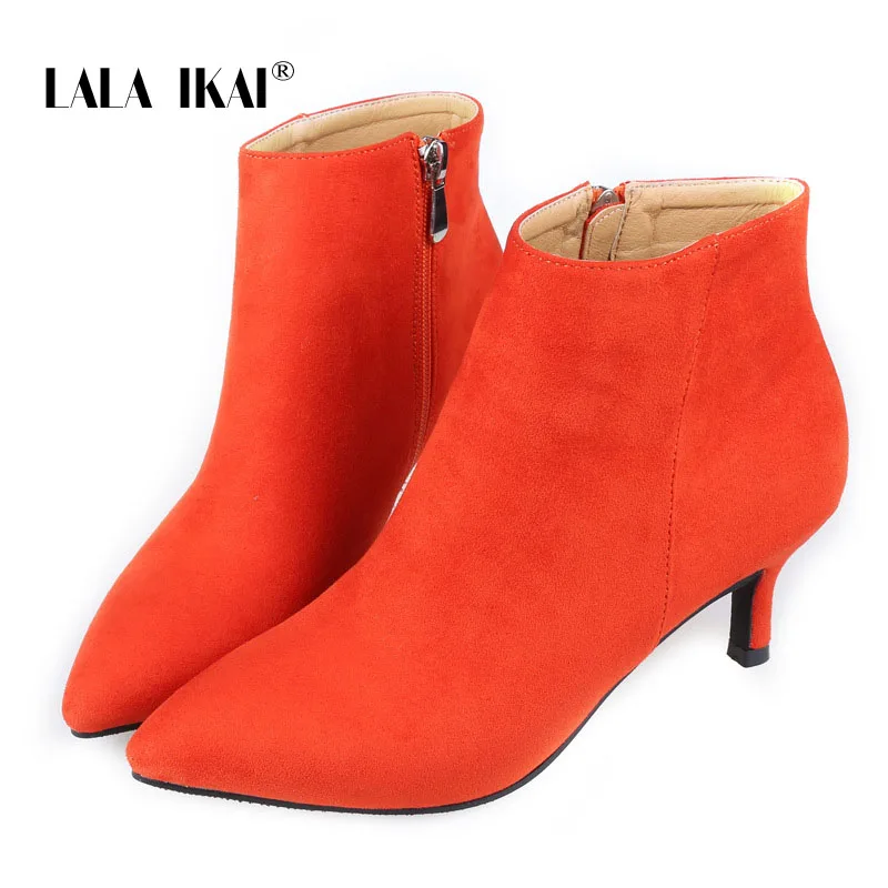 LALA IKAI/Женская обувь на застежке-молнии ботильоны короткие плюшевые ботинки