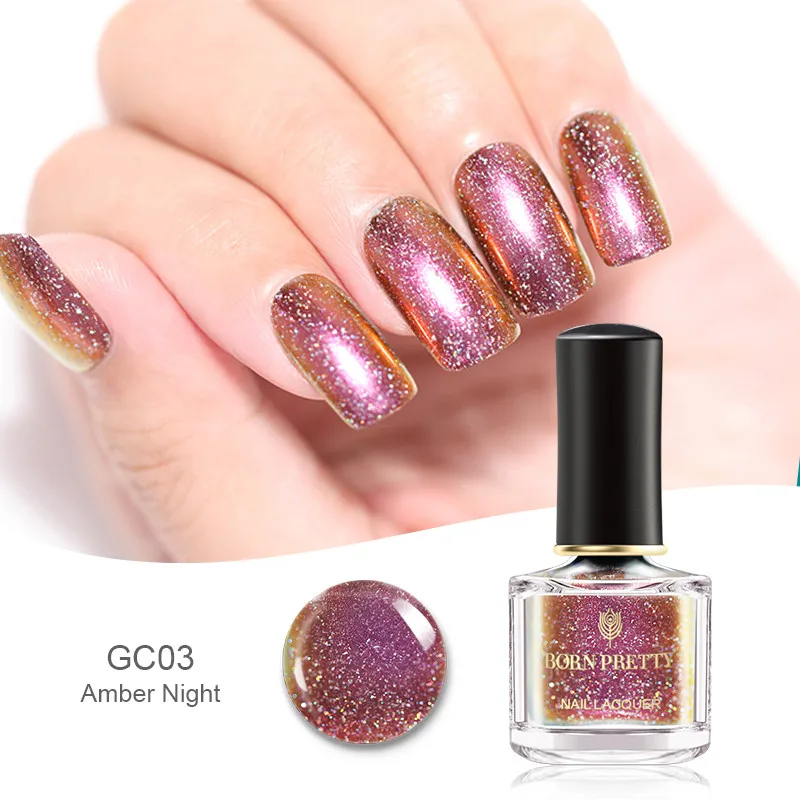 Color 3 BORN PRETTY 6 мл Лак для ногтей Хамелеон блеск Galaxy дизайн ногтей маникюр серии Хамелеон 7 цветов - Цвет: Color 3