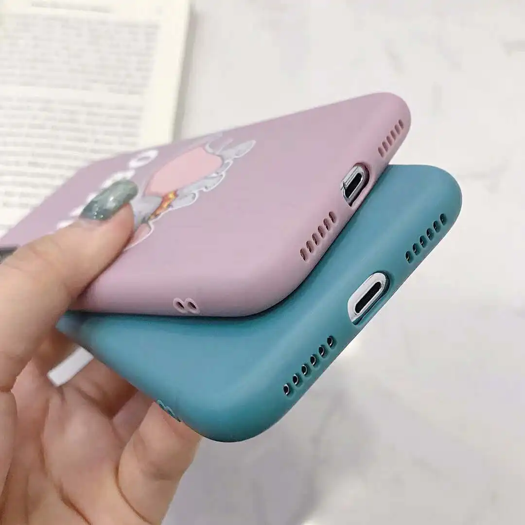 Lovely Fly Elephant Cartoon Soft TPU Case for iPhone 6 6S 7 8 Plus X XS MAX XR Candy DUMBO matte phone Back Cover coque |
