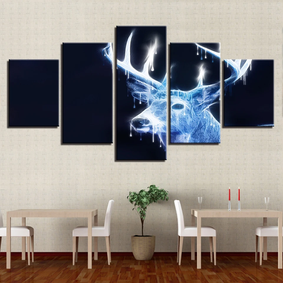 Художественный декор для гостиной Современная печать 5 шт. абстрактные животные