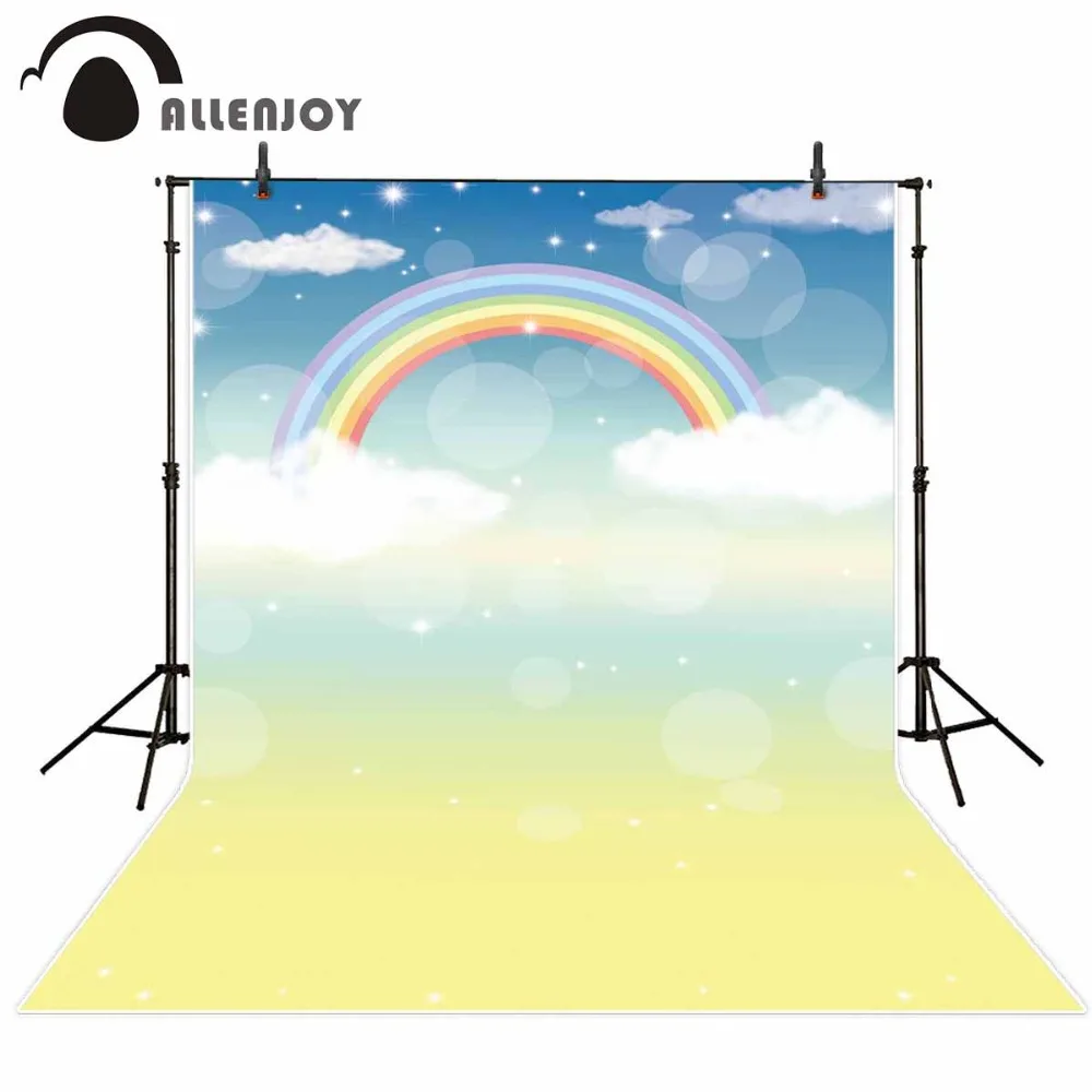 Allenjoy Профессиональный фон для фотосъемки Красивая Радуга голубое небо белые