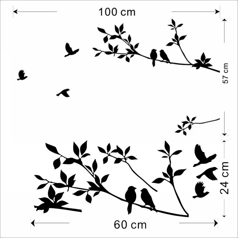 % Дерево и мультфильм Животные ветка птицы наклейки на стену спальня гостиная