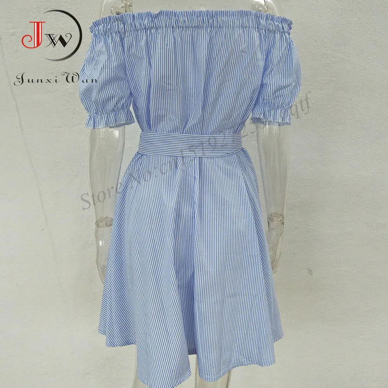 Женское летнее повседневное офисное мини-платье с открытыми плечами и оборками