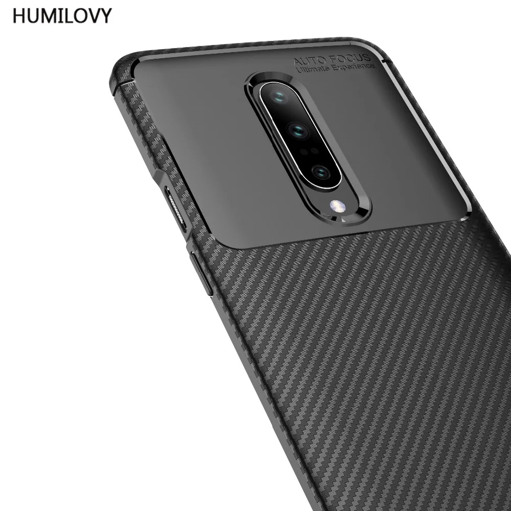 Текстурированный силиконовый чехол из углеродного волокна для Fundas Oneplus 7 Pro One Plus