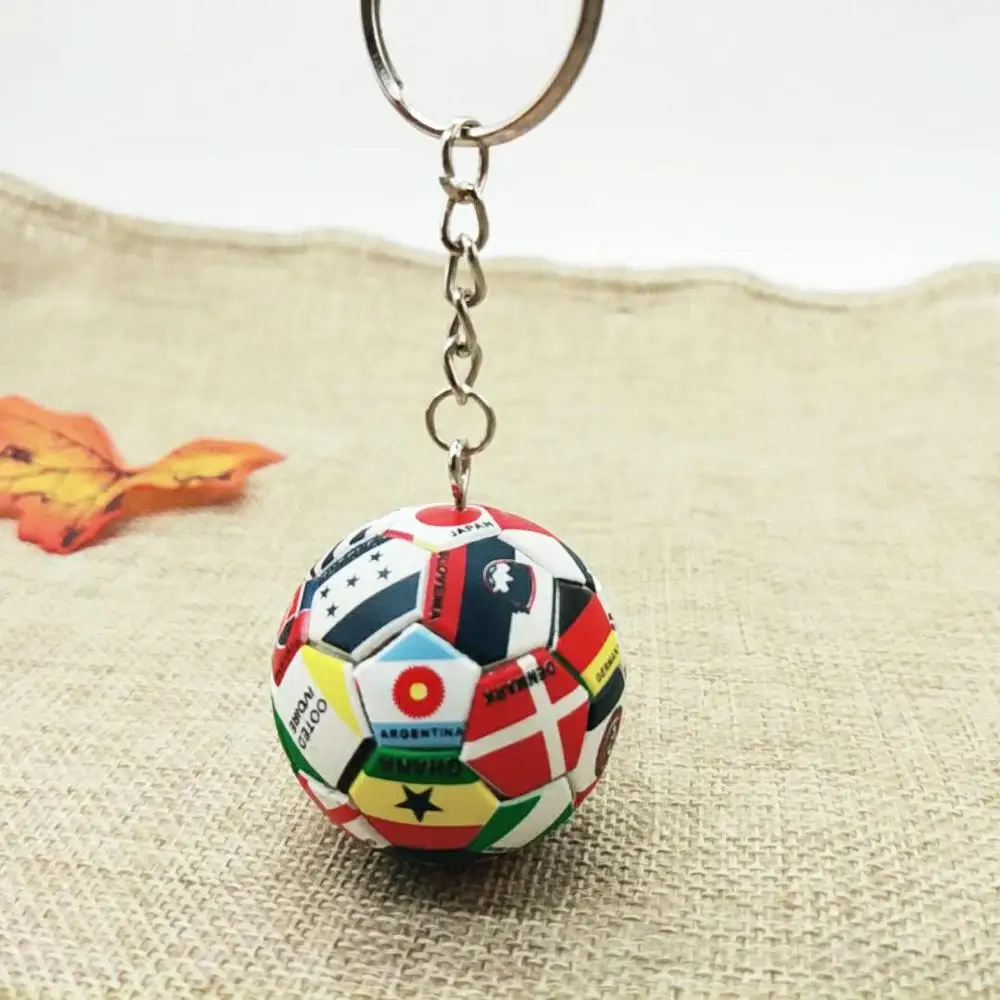Новый 4 см Футбол цепочка для ключей Подвеска Мир флаг брелок страна футбольного