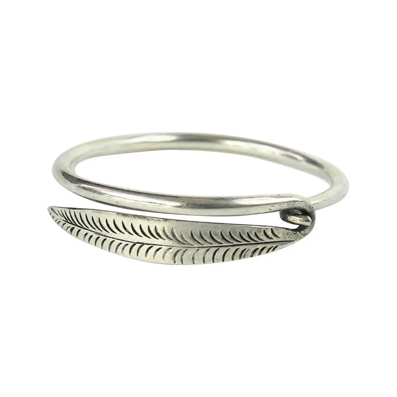 

Tibetan Metal Bangles Copper Leaf Clasp Bangles Vintage Jewelry BB-491