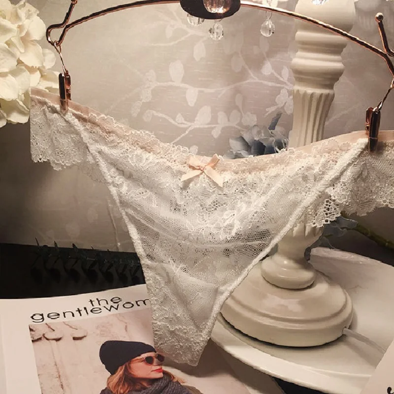 Сексуальные прозрачные кружевные невидимые треугольные трусы Новинка весна