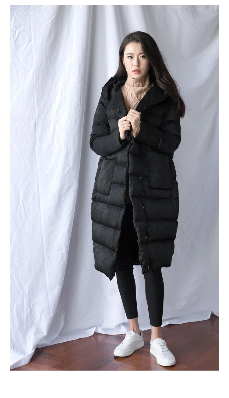 Женское зимнее пальто с капюшоном свободного покроя|hooded down|hood hoodhooded women |