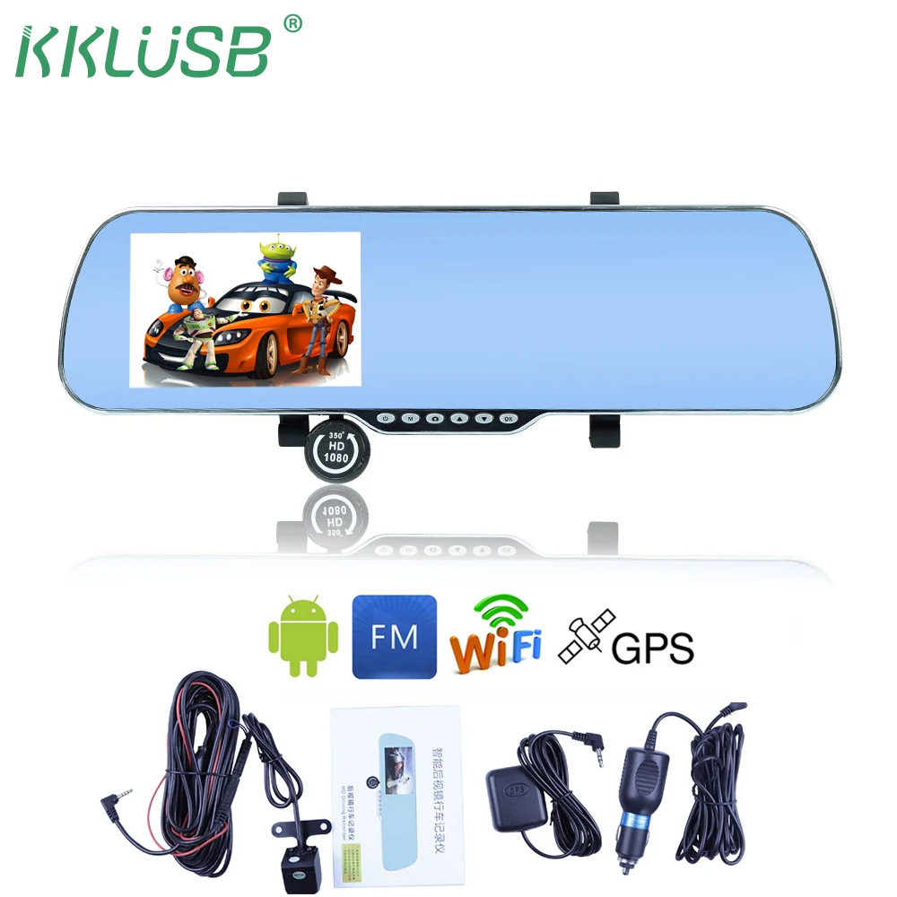 Автомобильная 5 &quotAndriod камера DVR gps навигация + g сенсор Wifi Дэш зеркало заднего вида