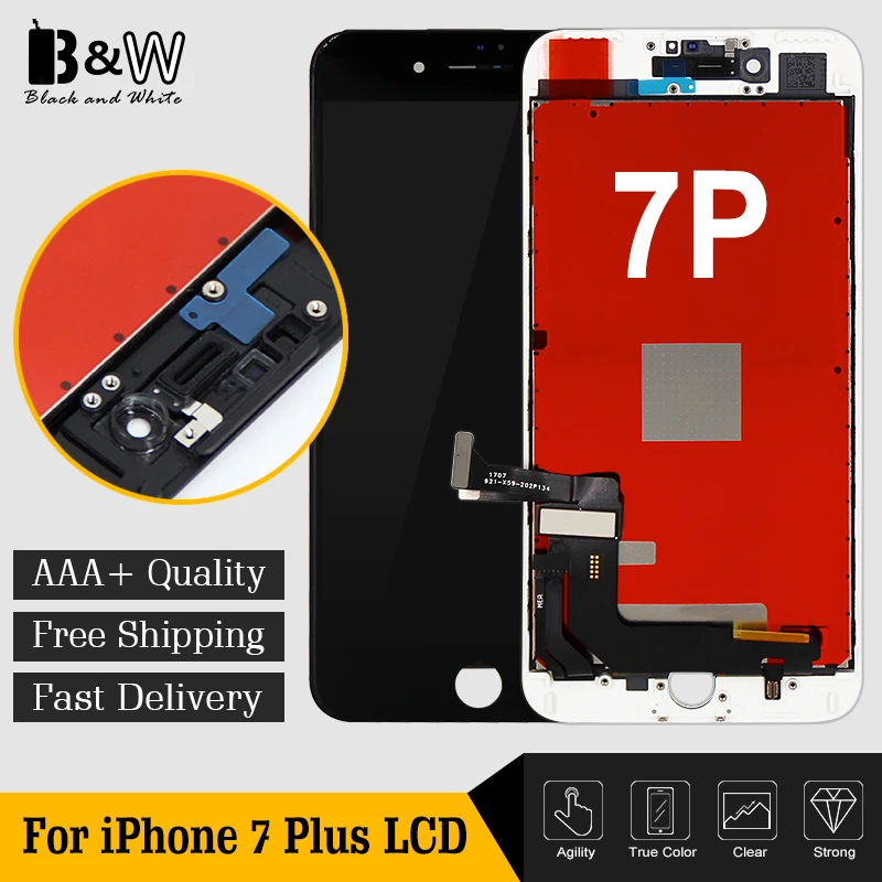 

Сменный ЖК-дисплей для iPhone 7 Plus, 20 шт./лот, класс AAA +++, сенсорный экран 3D в сборе, кольцо для камеры и Держатель датчика