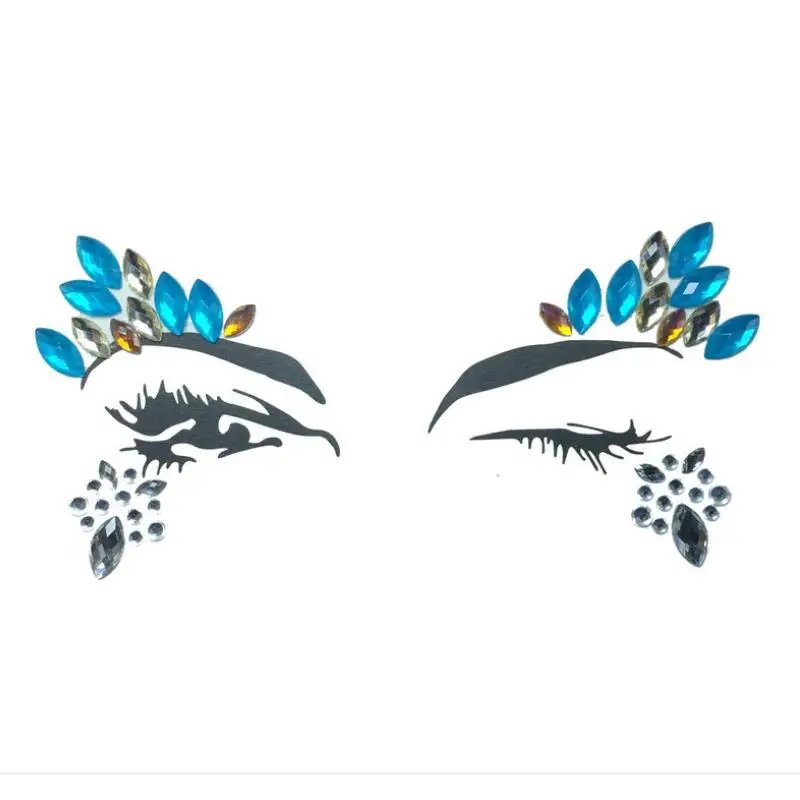 6 шт Временные Стразы блестящие тату наклейки на лицо драгоценные камни для