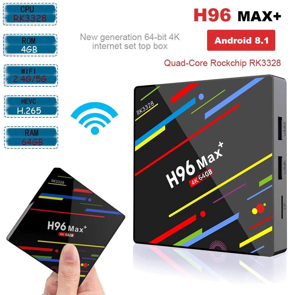 Android 8 1 H96 Max + Smart ТВ коробка 4 ядра ГБ 32 64 Декодер каналов кабельного телевидения 2 г