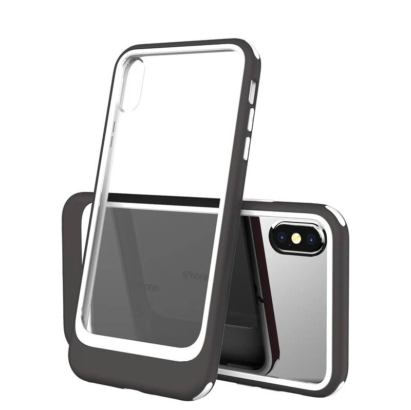 Black White Чехол для iPhone XS Max XR XS X 7 8 Plus, хит цвета, 2 в 1, комбинированный прозрачный акриловый защитный чехол, защитный чехол для iPhone 11 Pro 11 Pro Max - Цвет: Black White