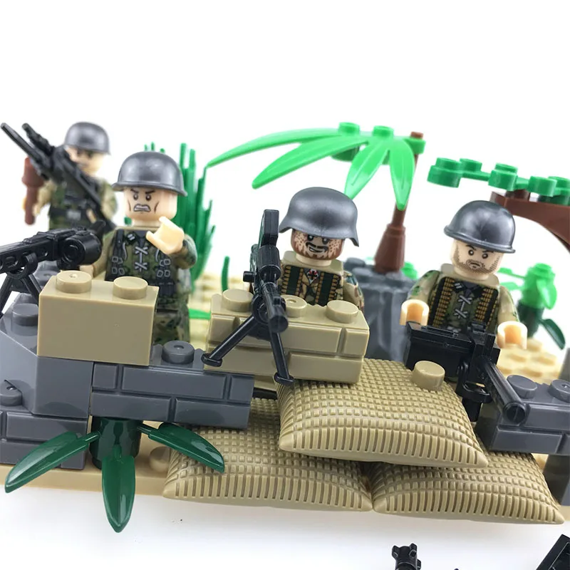 8 шт. Weltkrieg 2 немецкая армия штурмовые спецназ солдатики оружие фигура Строительные блоки игрушки для детей военные блоки игрушки