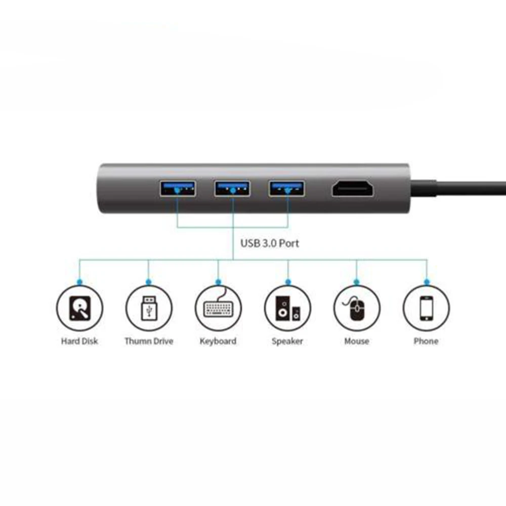 Высокая Скорость Multi порт Тип 8 в 1 usb C к HDMI USB 3 0 зарядки адаптер конвертер 3.1SD TF