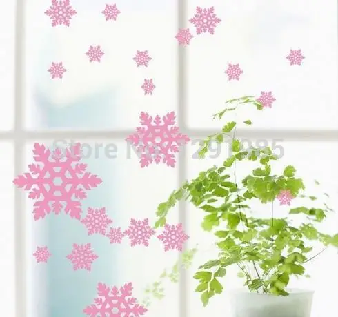 Новогодние рождественские настенные стикеры снежинки декоративные окна