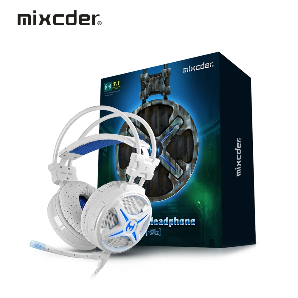 Mixcder Мощность 7.1 Digital Surround Sound Gaming headphoneswith Вибрации Умный LED Light and Free Drive для Mac/PC |