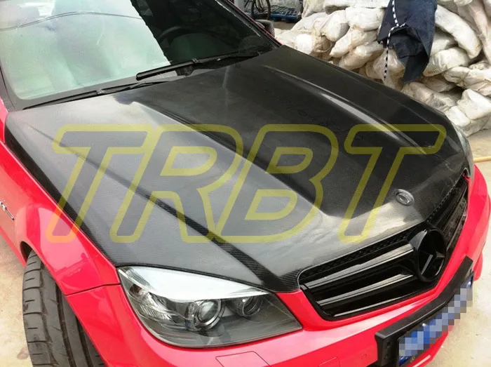 C63 AMG капот углерода Волокно спереди Двигатели для автомобиля капюшон W204