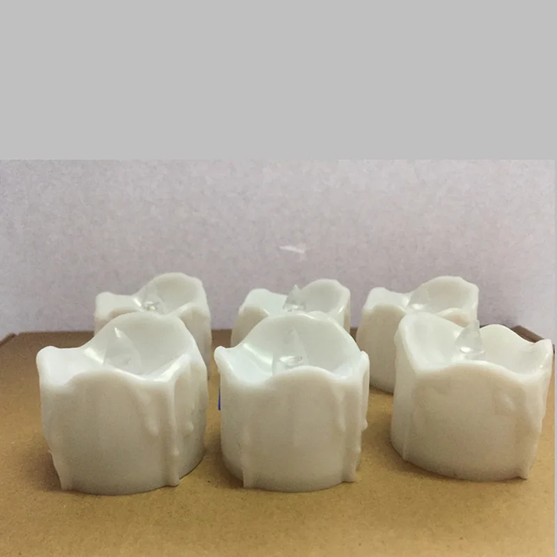 12 шт. желтая чайная свеча романтическая беспламенная Светодиодная лампа для дома