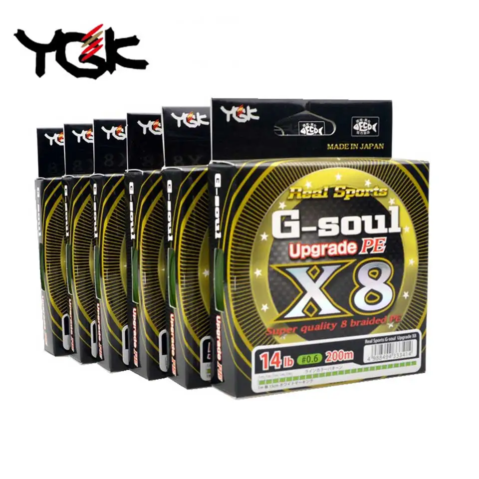 Оригинальная плетеная рыболовная леска YGK G SOUL X8 upgrade 150 м/200 м PE 8 сделано в Японии