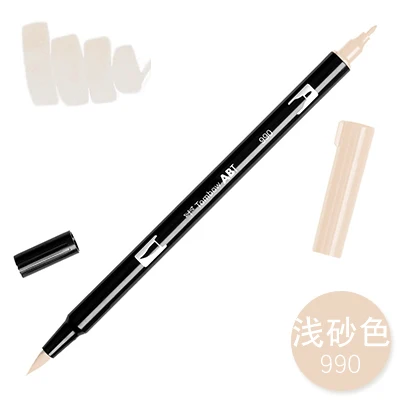 1 шт. TOMBOW AB-T Япония 96 цветов двойная головка художественная кисть ручка маркер Профессиональный водный маркер ручка для рисования - Цвет: 990