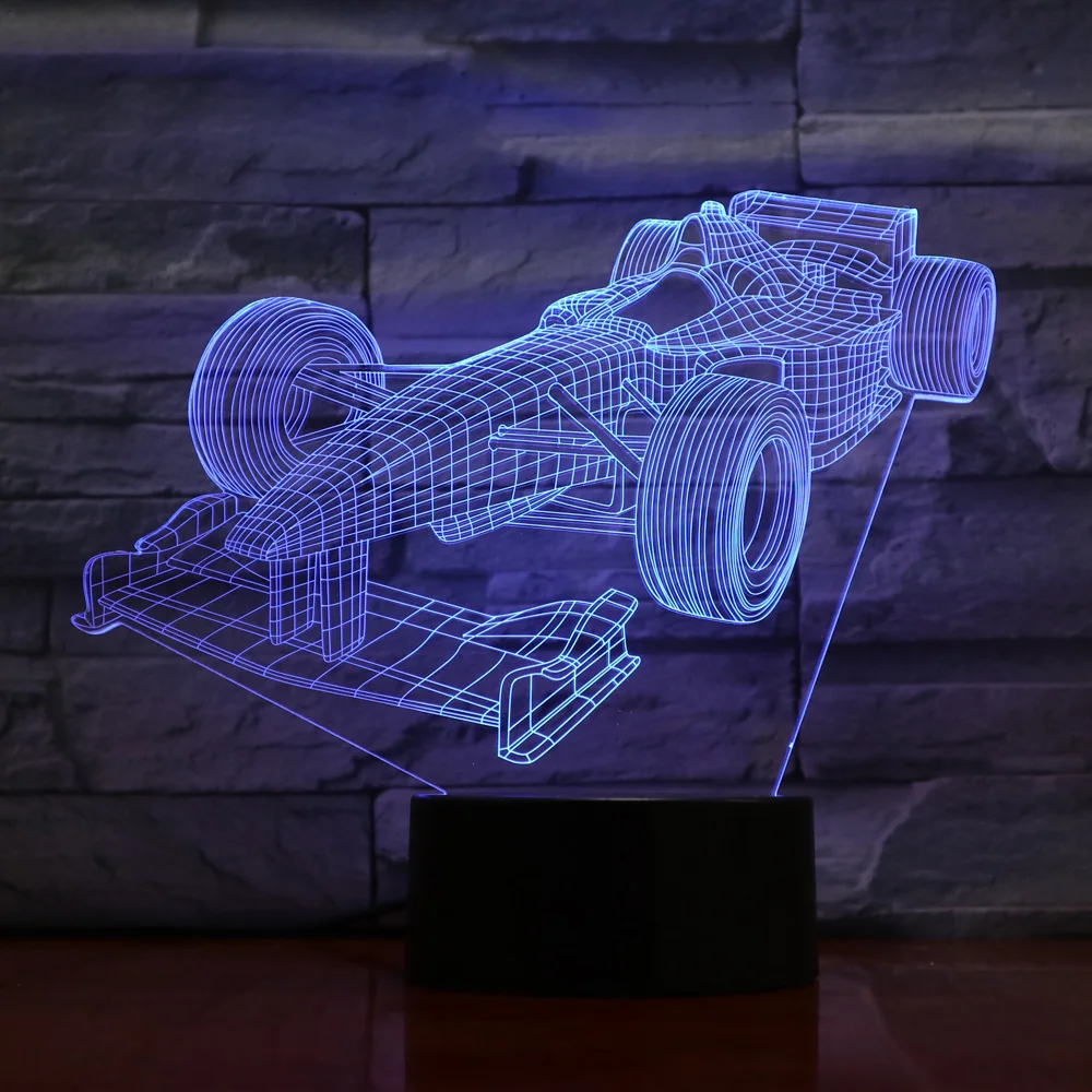Светодиодная лампа для гоночного автомобиля 3D светильник изменяющийся цвет