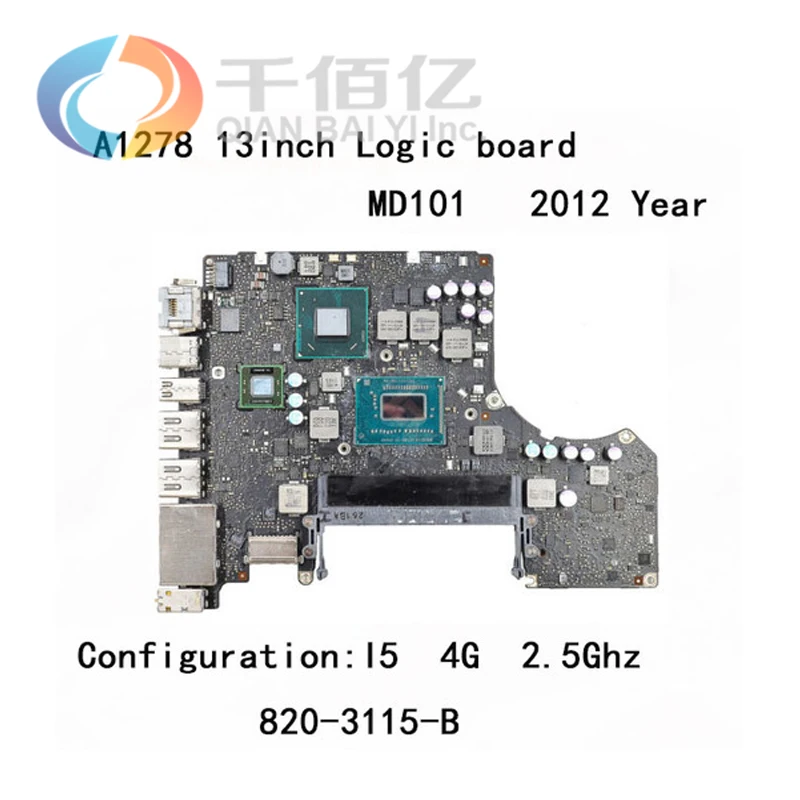 Laptop MD101 mother board for Macbook pro A1278 logic 13'' i5 4G 2.5Ghz 820-3115-B 2012 Year | Компьютеры и офис