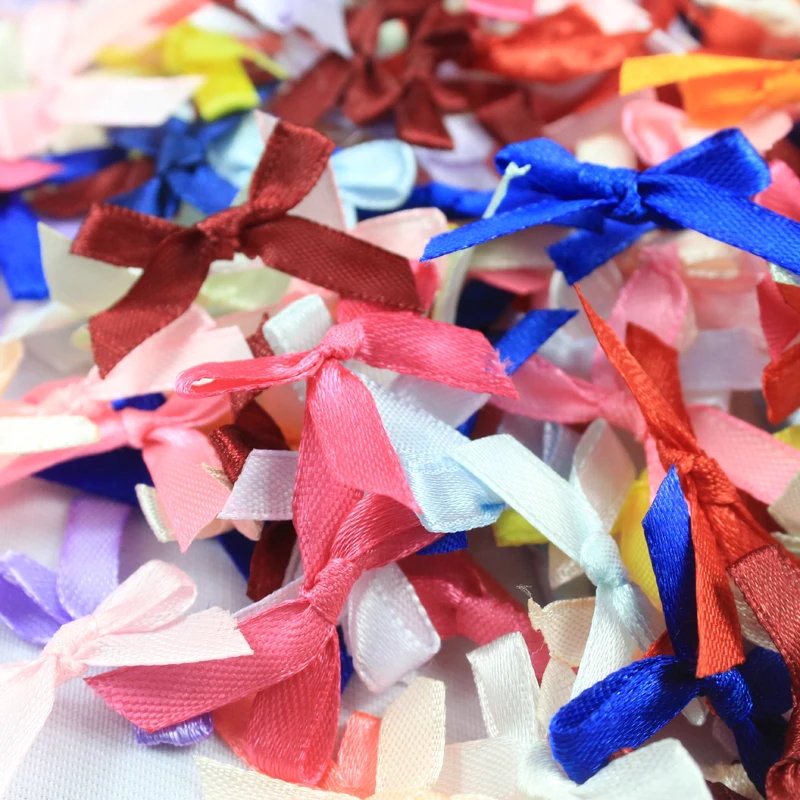 500 шт./лот ручной работы DIY маленькая Полиэстеровая атласная лента