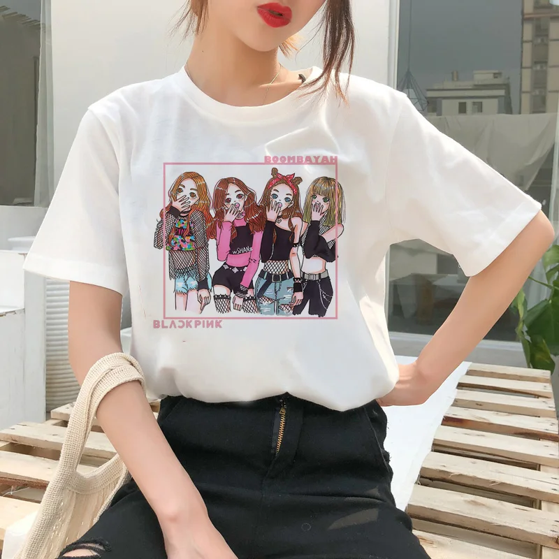4030 Blackpink Kill This Love Футболка Harajuku LISA JISOO JENNIE ROSE 90s мультяшная футболка женская модная футболка женская футболка Ullzang - Цвет: 4030