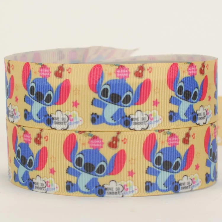 7/8 &quot22 мм милый стежок Лило шаблон печати мультфильм grosgrain лента DIY hairbow